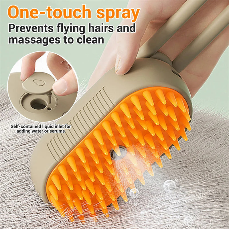 Brosse vapeur pour chat, brosse vapeur pour chien 3 en 1, brosse électrique à spray pour poils de chat, peigne de toilettage pour animaux, peignes pour l'épilation, produits pour animaux