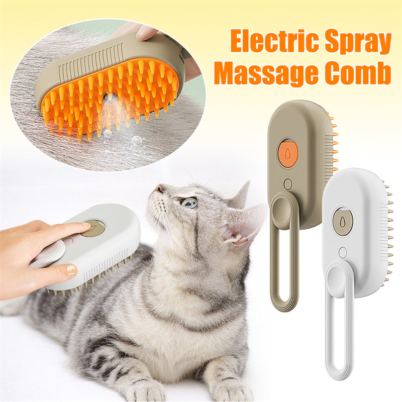 Brosse vapeur pour chat, brosse vapeur pour chien 3 en 1, brosse électrique à spray pour poils de chat, peigne de toilettage pour animaux, peignes pour l'épilation, produits pour animaux