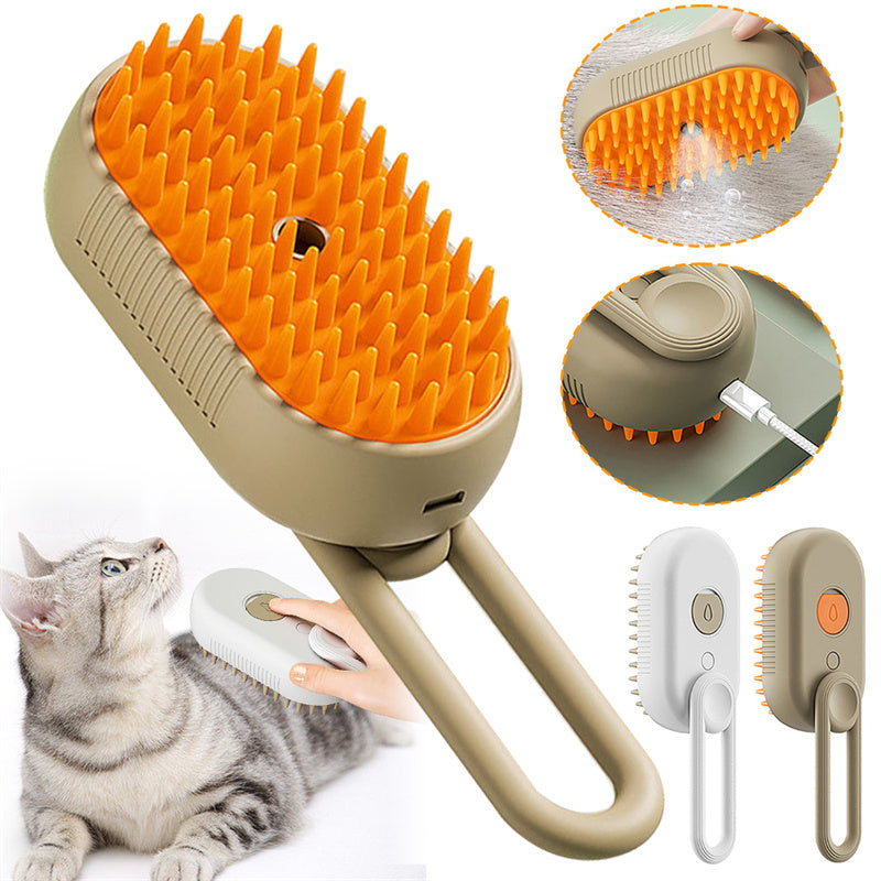 Brosse vapeur pour chat, brosse vapeur pour chien 3 en 1, brosse électrique à spray pour poils de chat, peigne de toilettage pour animaux, peignes pour l'épilation, produits pour animaux